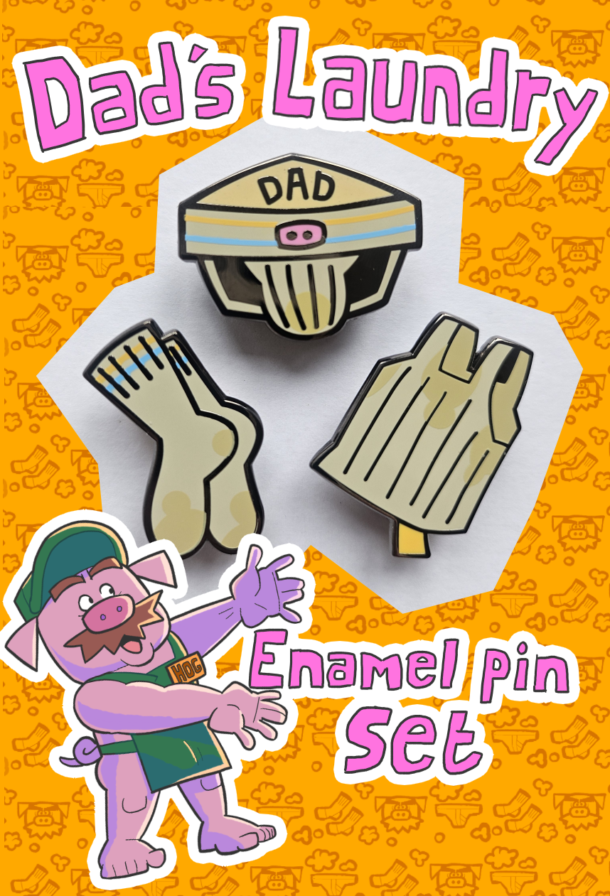 Dad's laundry Enamel pin set